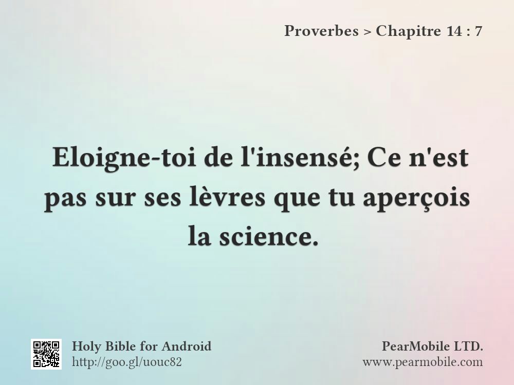 Proverbes, Chapitre 14:7
